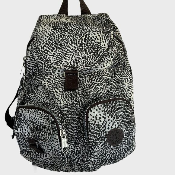 Kipling Backpack Firefly Small Leopard Print Bag - Picture 2 of 14
